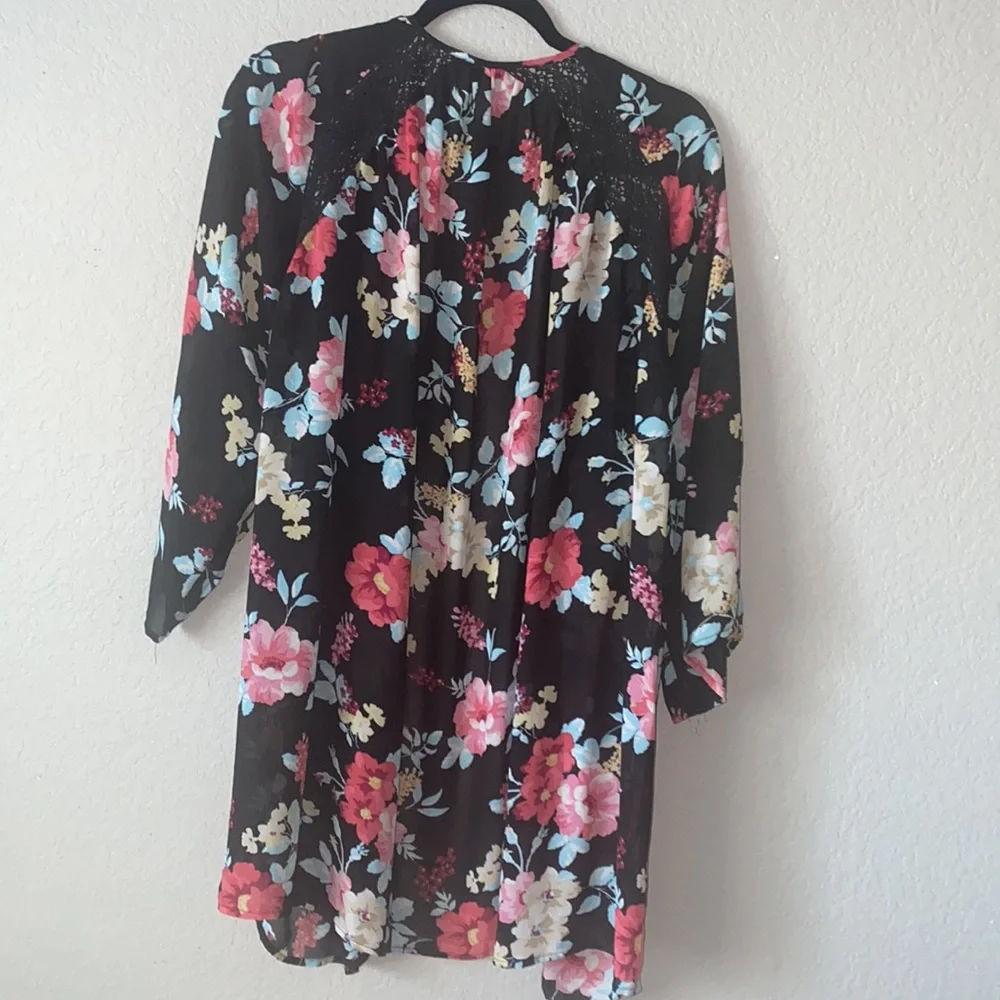 Torrid flora sheer open cardigan